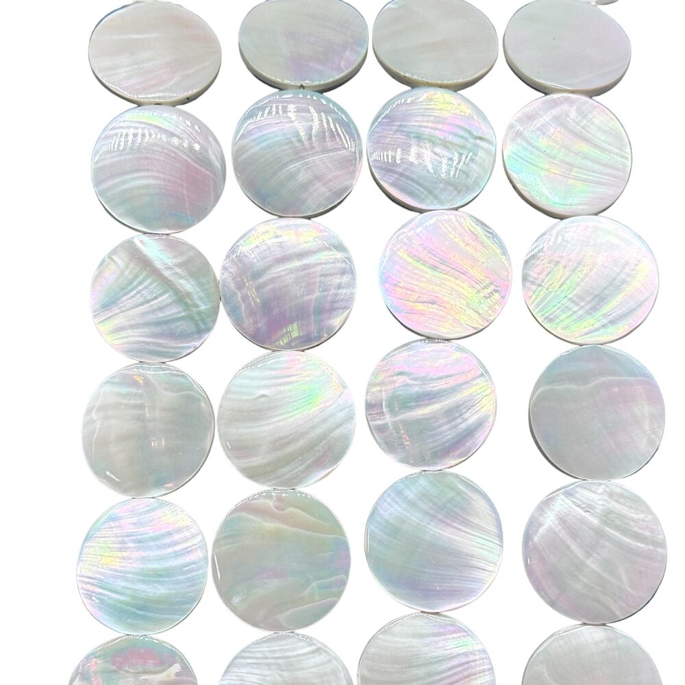 8964 AlohaGemsUSA Silvery-White Nautilus Shell Beads with Superior-Grade